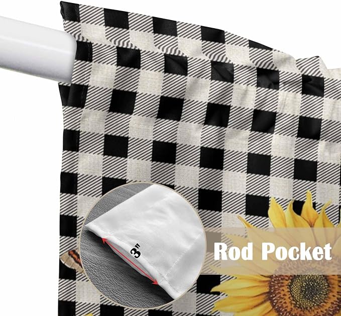 Sunflowers Swag Valances for Windows, Kitchen Window Curtains Swag for Cafe - Image 4