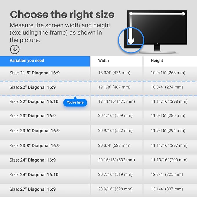 VINTEZ 22 inch Blue Light Blocking Screen Protector Panel - Image 6
