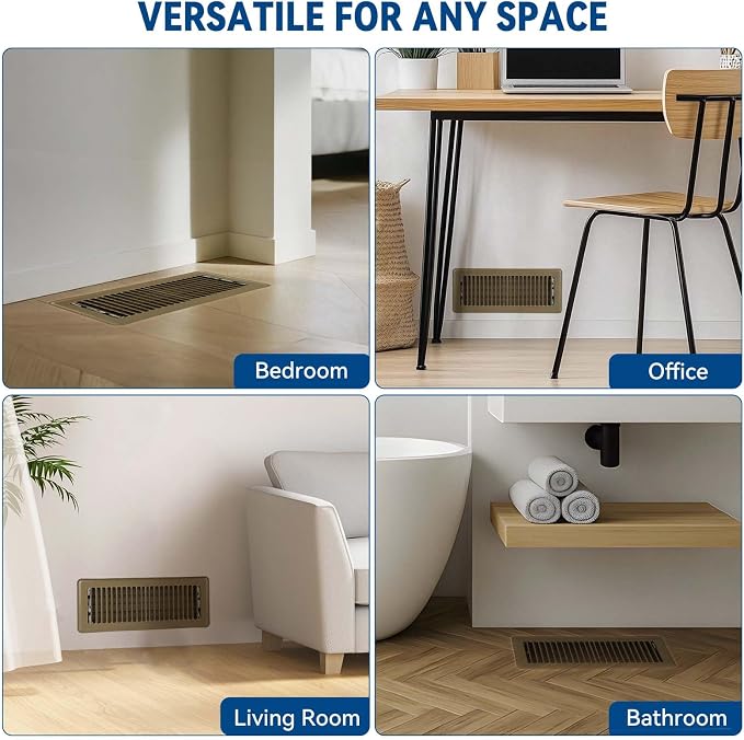 4" x 10" Floor Register Vent Covers 10-Pack, Walkable Powder-Coated Metal Vent - Image 6