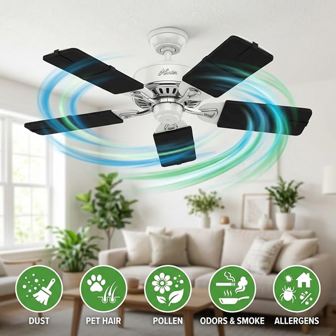 GOOGO Ceiling Fan Filters for Blades, 10 Pack Reusable Fan Blade Air Filter Pads - Image 2