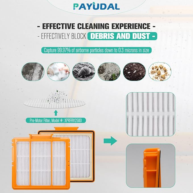 6 Pack Pre-Motor HEPA Filter Replacement Parts Kit - Image 4