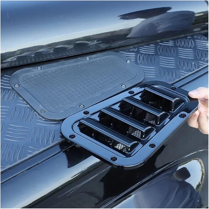 Car Decorative Front Hood Bonnet Side Trim Cover Steel Air Flow Intake Scoop - Image 4