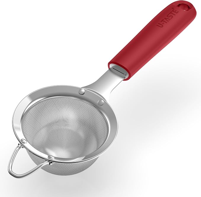 U-Taste Small Fine Mesh Strainer: 18/8 Stainless Steel 3.35in 30 Mesh Kitchen by U-Taste
