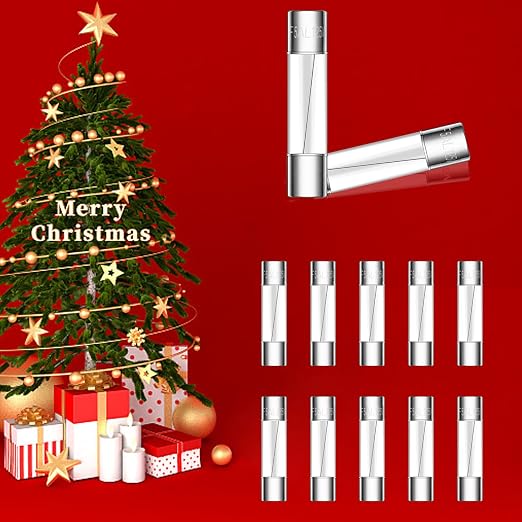 Tnisesm 20 Pcs Christmas Light fuses 5A 3.6x10mm 125V Fast Blow Glass Fuses - Image 5