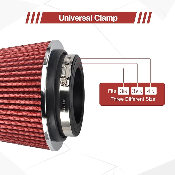 Universal Clamp On Air Intake Filter fits 3 In /3.5 In /4 In Three Different - Image 5