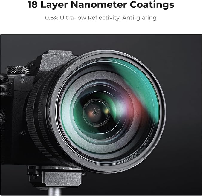 K&F CONCEPT 58mm Black Diffusion 1/4 & 1/8 Filters Kit Mist Cinematic Effect - Image 5