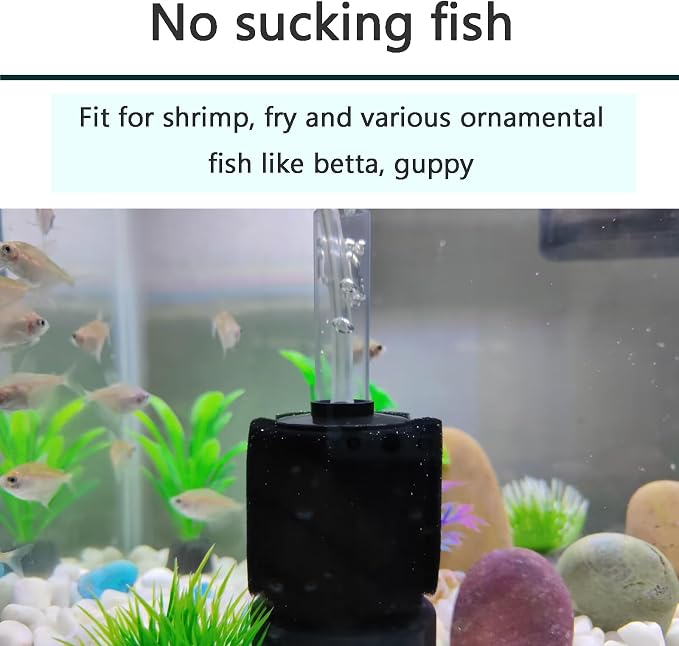 AQUANEAT Aquarium Air Powered Sponge Filter, Fish Tank Bio Bubble Filter - Image 6