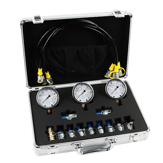 SINOCMP Hydraulic Pressure Gauge Test Kit Tractor Hydraulic Tester Set by SINOCMP