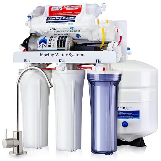 iSpring RCC7P-AK, 6-Stage Reverse Osmosis System Under Sink Alkaline Water by iSpring