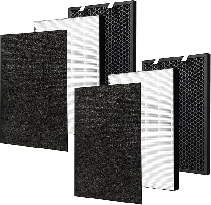 2 Sets Air220 Air320 Replacement Filter Compatible - 3 in 1 Pleated + by ADDFRESH