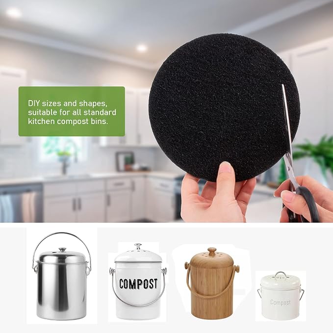 10 Pack Charcoal Filters for Kitchen Compost Bin, Compost Filters for - Image 6