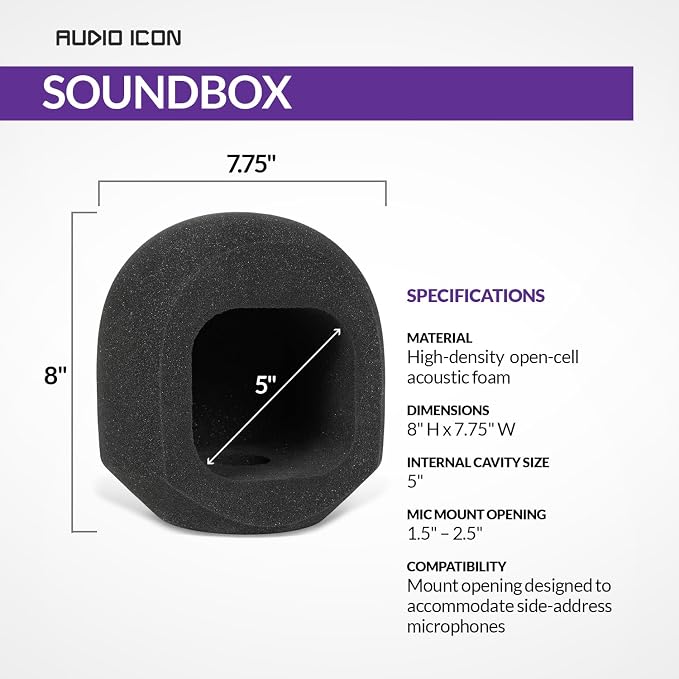 Soundbox Vocal Recording Isolation Booth | Portable Microphone Shield, Pop - Image 8