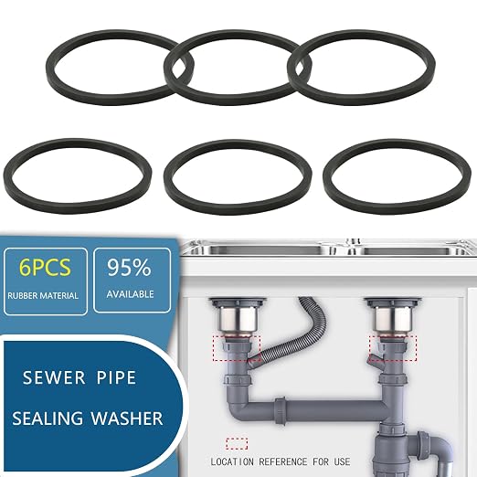 6PCS Kitchen Sink Filter Sealing Ring, Narrow Edge Rubber Gasket - Image 3