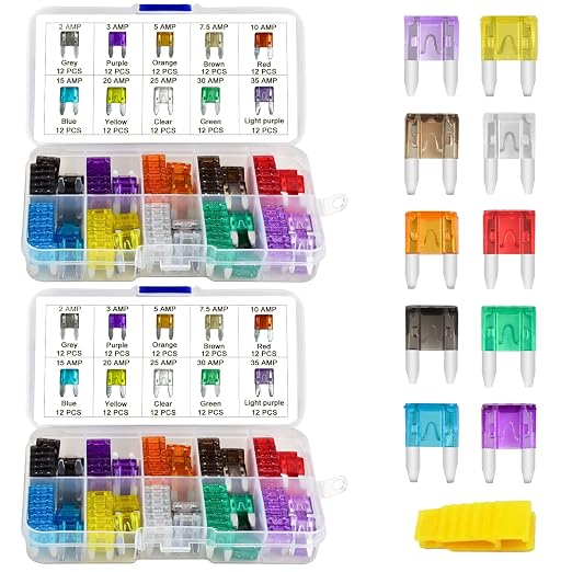 MuHize 240Pcs Upgraded Mini ATM/APM Blade Fuse Assortment Kit by MuHize