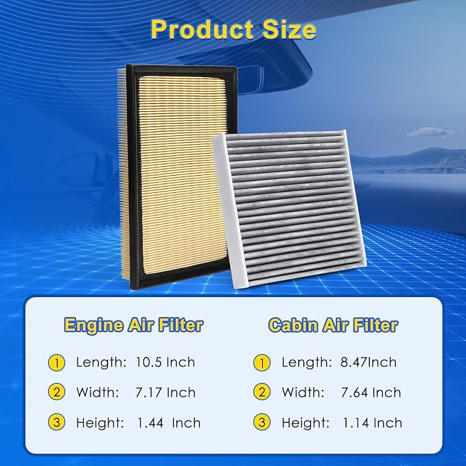 Cabin & Engine Air Filter Kit for 2013-2018 Rav4 2.5L - Image 3