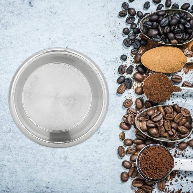 Fdit 58mm Stainless Steel Coffee Filter Basket Single Layer Double Doses Filter - Image 5