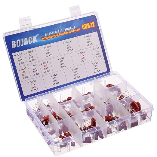 BOJACK 15 Values 150 Pcs Metallized Polypropylene Film DC Capacitor 400V/0.01uF - Image 2