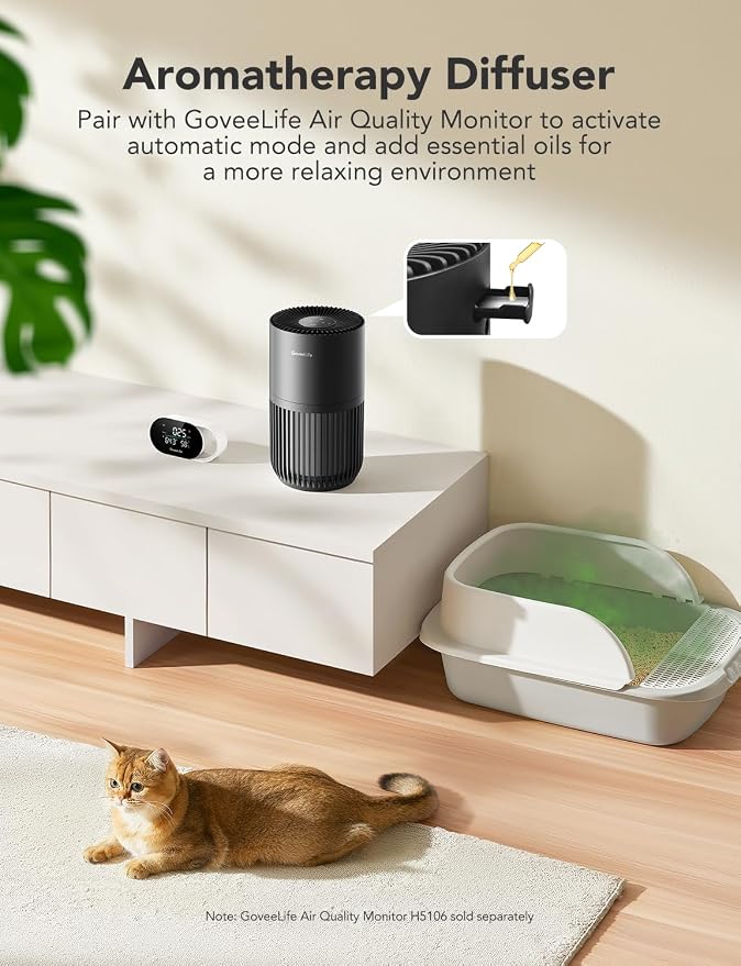 GoveeLife Mini Air Purifier for Bedroom, Smart Filter Air Purifier - Image 7