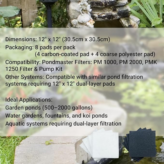 Replacement Filter Pads for Pondmaster 1000 & 2000 Polyester & Carbon - Image 3
