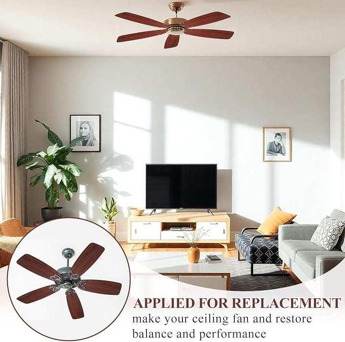 5 Pack Replacement Fan Blades for 42"/52" Ceiling Fan Waterproof Blades - Image 6