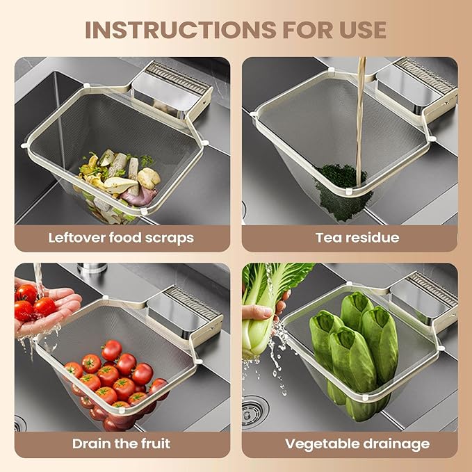 Sink Food Strainer, Suction Cup Drain Basket, Easy Filter - Image 8