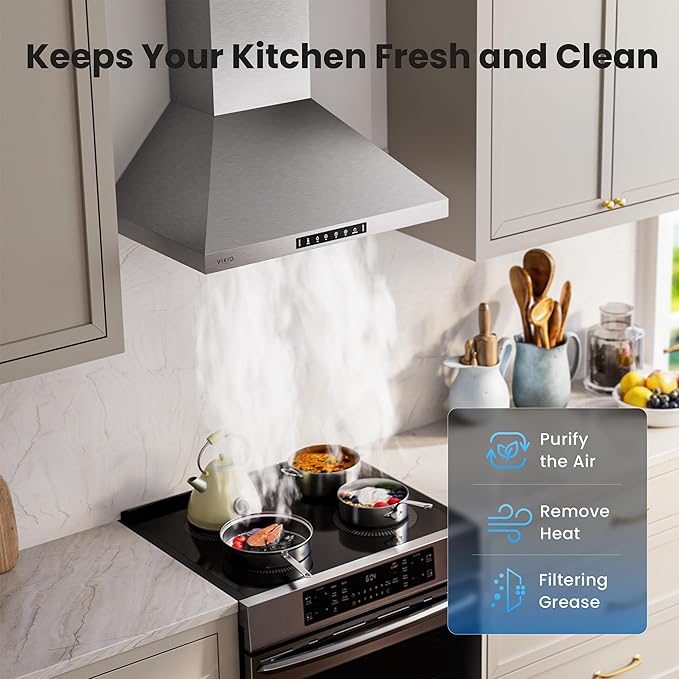 Wall Mount 36 Inch Range Hood 900 CFM, Ductless/Ducted Convertible Kitchen Hood - Image 3