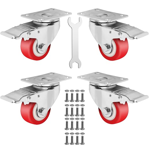 2.5 Inch Caster Wheels Heavy Duty Casters Set of 4 Lockable Cart Wheels - Image 8