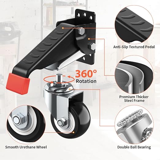 SPACEKEEPER Workbench Casters kit 660 Lbs - Image 2