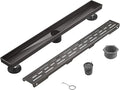 HEATGENE 12-Inch Linear Shower Drain in Venetian Bronze - Stainless Steel Rectangular Shower Floor Drain - Removable Decorative Cover - Adjustable Leveling Feet - CUPC Certified