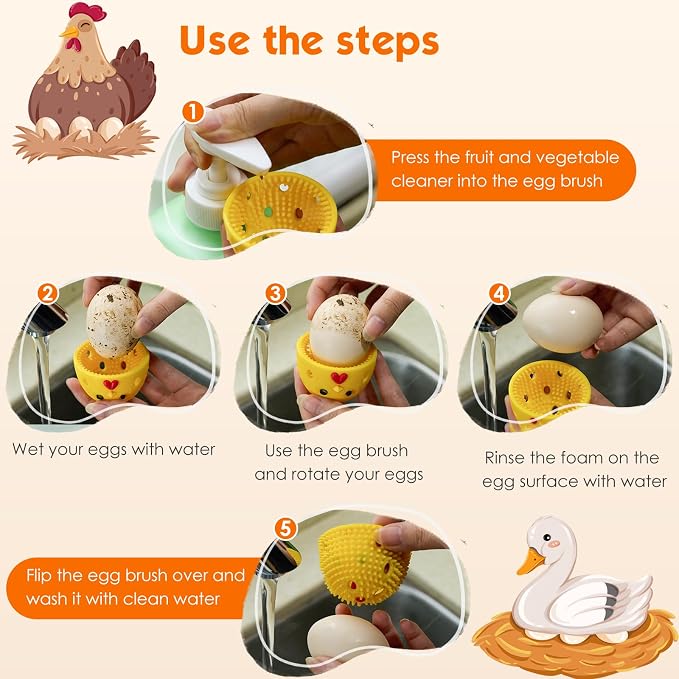 Egg Brush Cleaner, Egg Cleaner Scrubber - Image 4