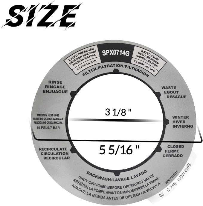 Pool Sand Filter Label Sticker Replacement - Image 4