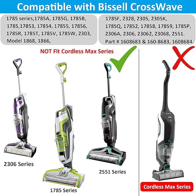 for Bissell CrossWave Vacuum Cleaner Replacement Parts 4 Pack 1868 Bissell - Image 3