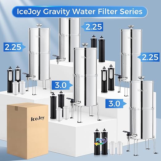 IceJoy Ultra-Filtration Gravity Water Filter System, Stainless Steel Countertop - Image 9