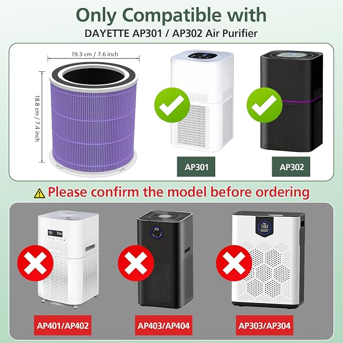 AP301 AP302 HEPA filter Replacement, ONLY - Image 2