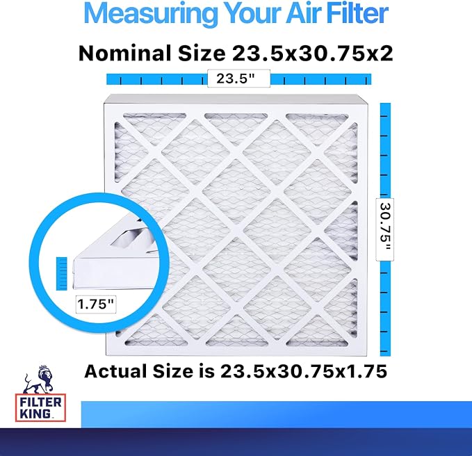 Filter King 23.5x30.75x2 Air Filter | 4-PACK | MERV 8 HVAC Pleated A/C Furnace - Image 2
