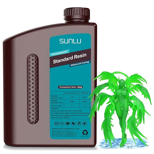 SUNLU 3D Printer Resin 2kg, Fast Curing Standard 3D Resin by SUNLU