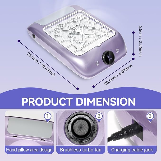 Nail Dust Collector with LED Display - Image 4