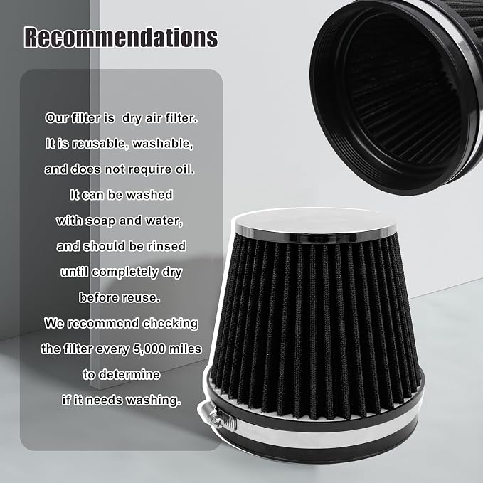 RYANSTAR 152mm 6" High Flow Round Tapered Cone Closed-Top Washable Clamp-On Dry - Image 6