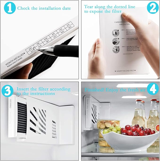 SEISSO Carbon Activated Refrigerator Air Filter Replacement, Compatible - Image 5