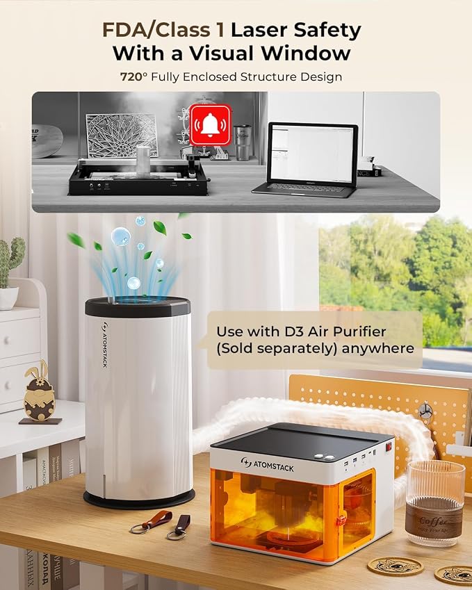 ATOMSTACK P1 5W Laser Engraver, Laser Cutter, Unibody Laser Engraving Machine - Image 4