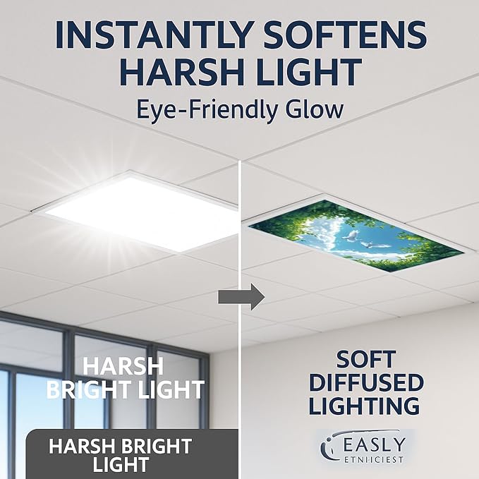 2 Pack Fluorescent Light Covers 4x2 ft Magnetic Light Covers - Image 2