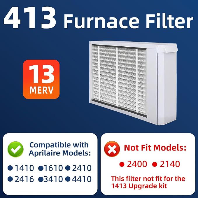 3 Pack 413 Replacement Air Filter, MERV 13, Actual Size: 16"x28"x4", Nominal - Image 2