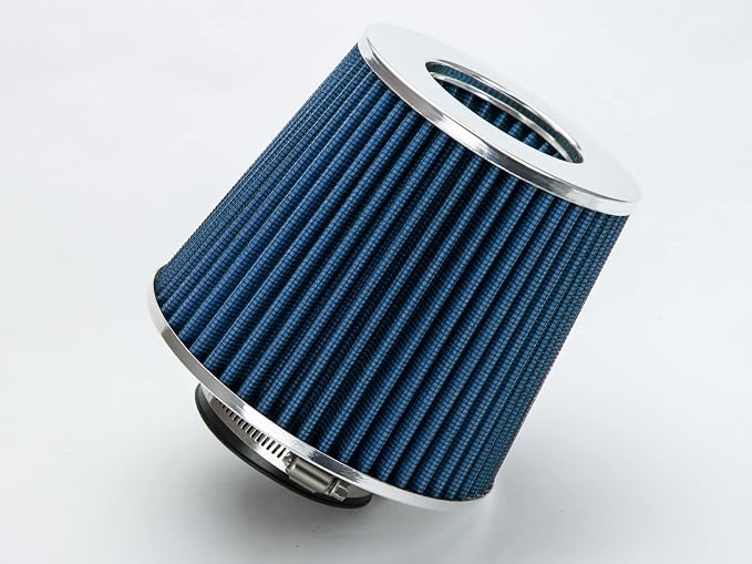 BLUE Cold Air Intake Cone Replacement Performance Washable Clamp-On Dry Air by RtunesRacing
