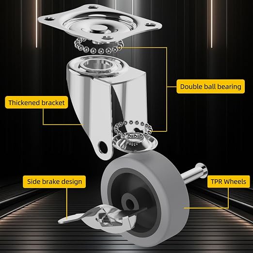 3 Inch Caster Wheels, Casters Set of 16, Heavy Duty Caster - Image 6