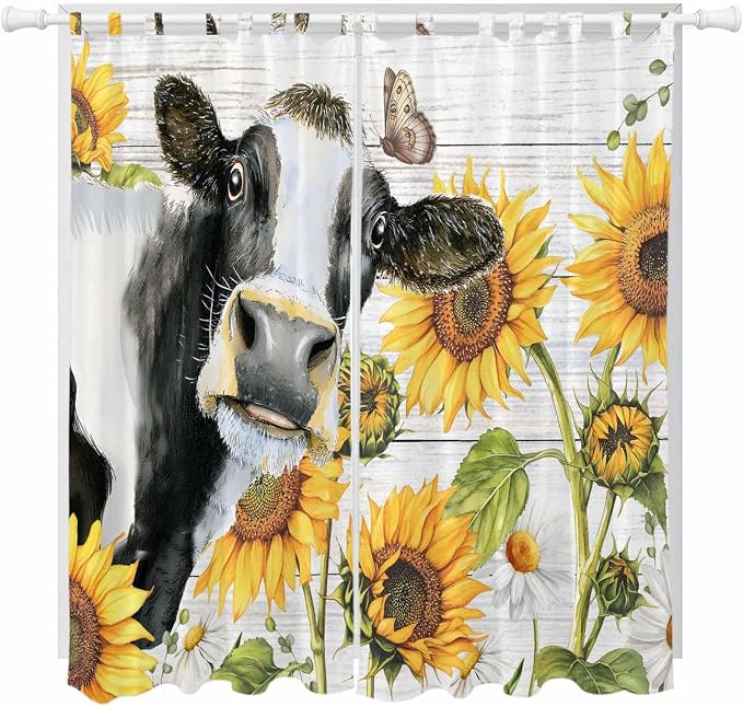 Retro Farmhouse Floral Living Room Curtains 96 Inch Length, Window Curtains Tab by Unknown