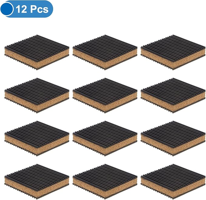 uxcell 12pcs Ribbed Anti-Vibration Isolation Rubber Pads 4" Length x 7/8" Thick - Image 3