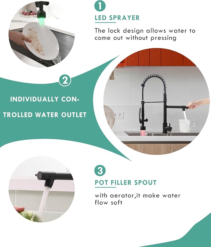 Fapully Black Kitchen Faucet - Image 5