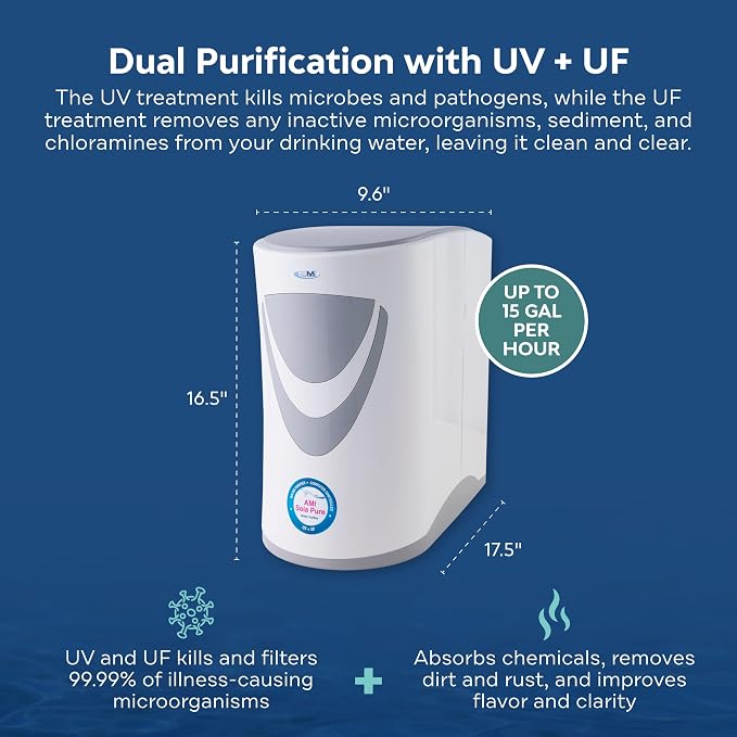 AMI Sola Pure, Under-The-Counter UV Water Purifier, Water Filter - Image 3