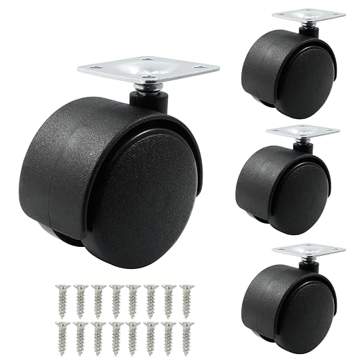 4pcs 2 Inch Swivel Caster Wheels, Heavy Duty Swivel Plate Casters Wheel by suiwotin
