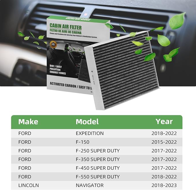 CF12150 Cabin Air Filter With Activated Carbon Compatible with 2015 2016 2017 - Image 5